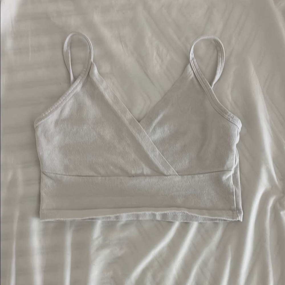 Brandy Melville White Wrap Top
